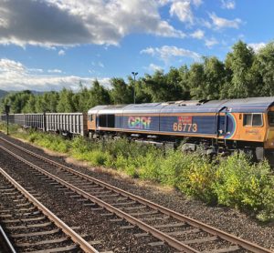 Welsh slate aggregate is being transported from Llandudno to Luton via rail freight for the first time ever