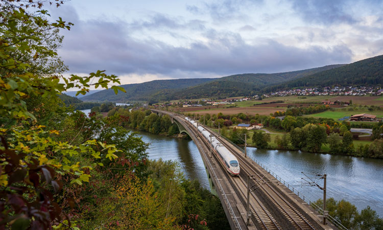 A german high-speed train on the Deutsche Bahn network