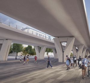 A CGI render of the HS2 Curzon No.3 Viaduct