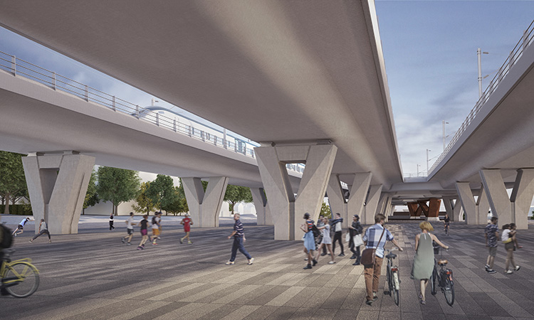 A CGI render of the HS2 Curzon No.3 Viaduct