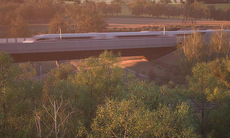 Computer generated image of the Small Dean Viaduct 10 years post construction,