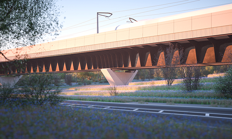 Computer generated image of the Small Dean Viaduct 10 years post construction 