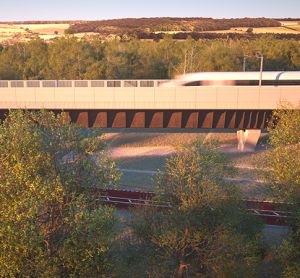 Computer generated image of the Small Dean Viaduct 10 years post construction