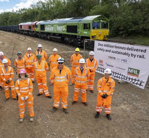 EKFB celebrating moving one million tonnes of aggregate by rail milestone