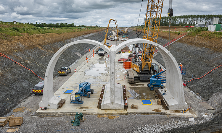 The start of construction on HS2's green tunnel.