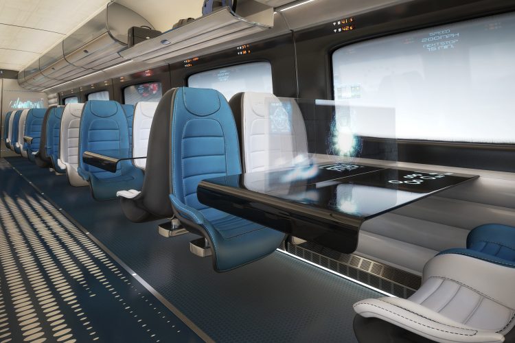 Hitachi Rail Europe conceptual high speed train interior