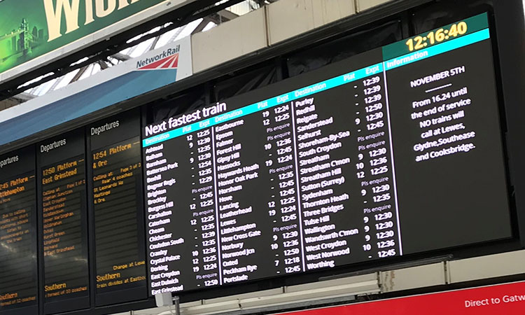 Largest single passenger information display in UK