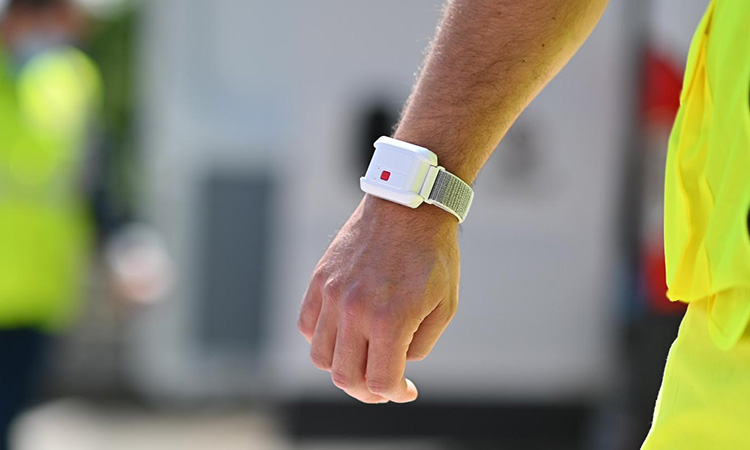 Infrabel workforce transmitter wristband