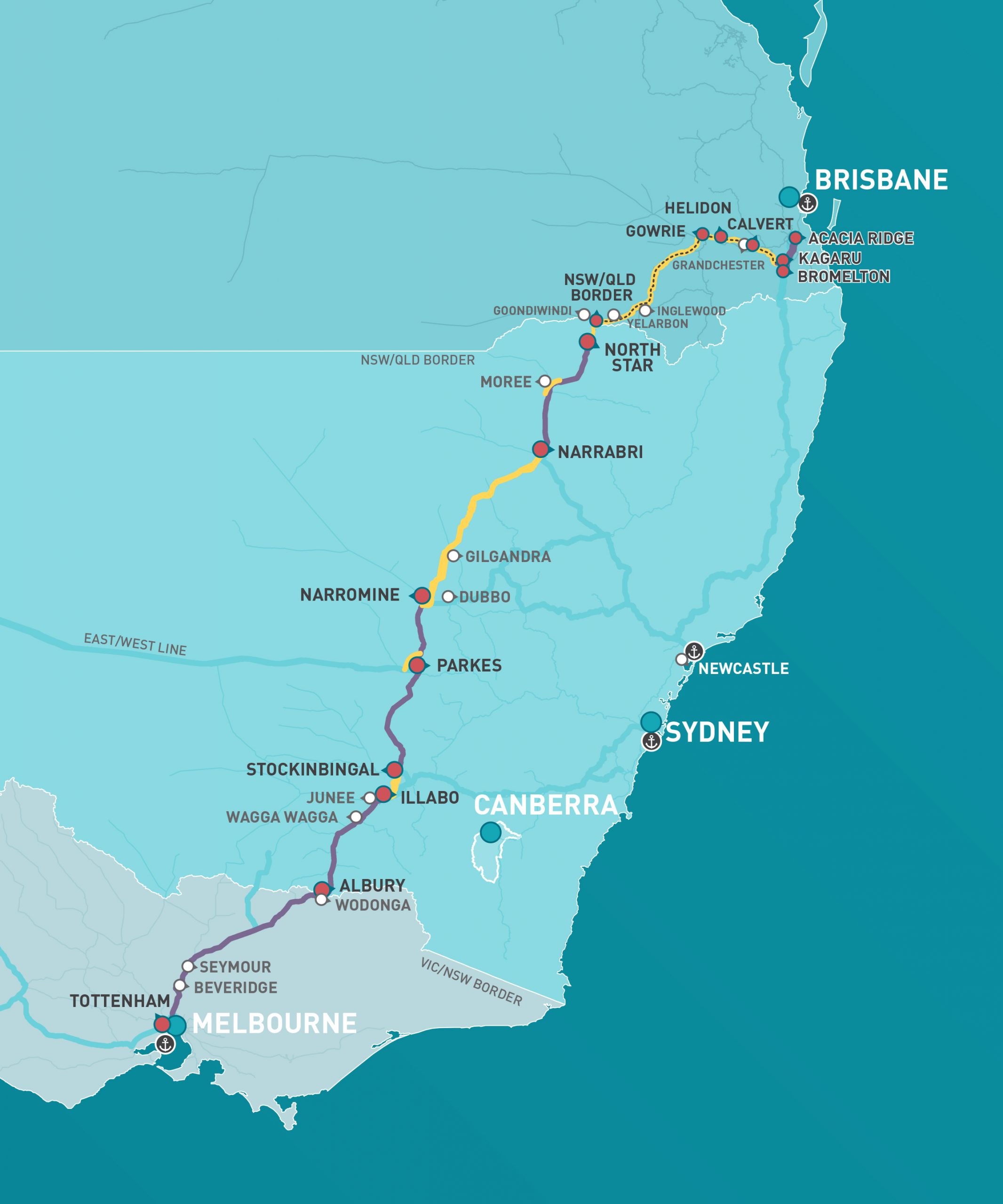 Inland Rail Full Alignment Map Full Colour master v5