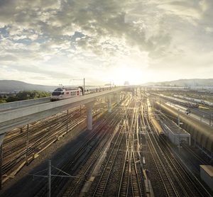 Sunsetting on a railway