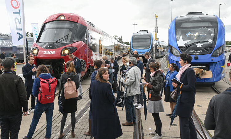Trains on display at InnoTrans 2022