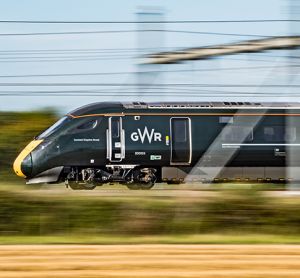 Photo of GWR train at speedwith motion blur