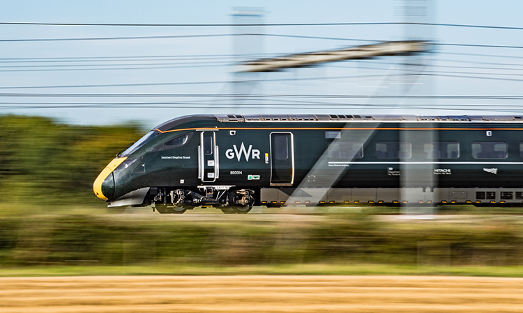 Photo of GWR train at speedwith motion blur