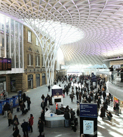 Passengers using the new western concourse at King's Cross station