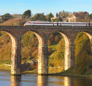 LNER locomotive on a bridge