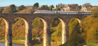 LNER locomotive on a bridge