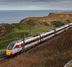 LNER Azuma under electric wires