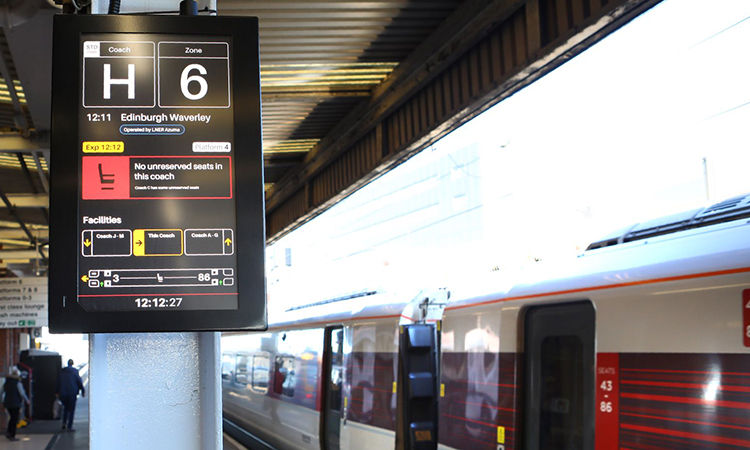 LNER Doncaster digital screen trial image