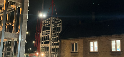 Lift shaft being installed at Plumstead station_Sept 2023