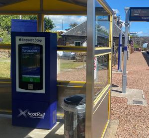 The new request-stop kiosk on the Far North Line