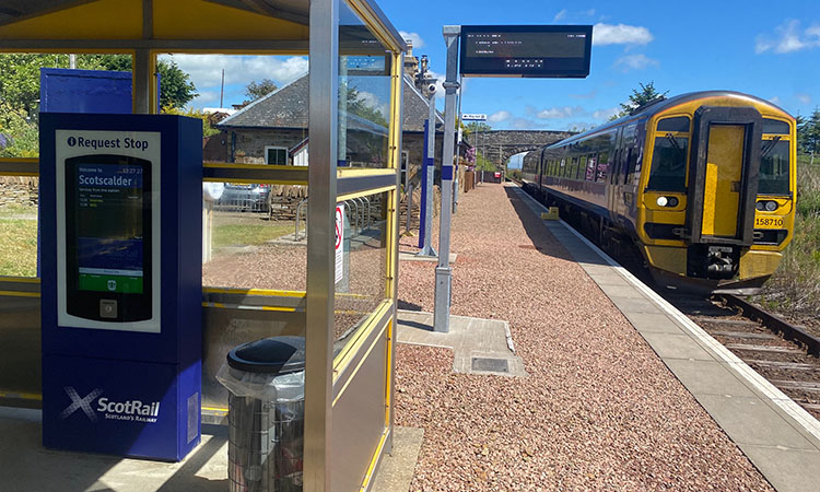 The new request-stop kiosk on the Far North Line