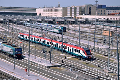 The eight new Coradia Meridian trains of the Jazz type, originally ordered by Trenitalia in November 2012, have been individually adapted for journeys to and from Rome Termini railway station and Rome Fiumicino Airport. Each vehicle has been painted in red-white-green livery, referring to the Italian flag and provides wider space in each carriage for luggage. Eight new Coradia Meridian EMUs individually adapted for journeys to and from Rome Termini railway station and Fiumicino Airport The Alstom built, Italian made Coradia Meridian is an Electric Multiple Unit (EMU) able to run at a maximum speed of 160 km/h. Its concentrated traction system, with two motor bogies, optimises the electrical braking capability of the train reducing energy consumption and brake wear. In addition, the train is 95 percent recyclable and is designed to be eco-friendly.