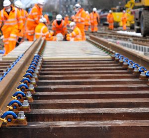 New track being installed during engineering work