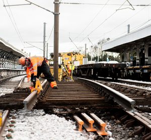 New tracks being fitted through Durham station