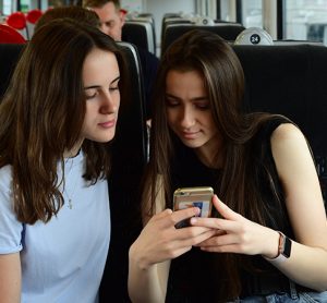 Passengers on train