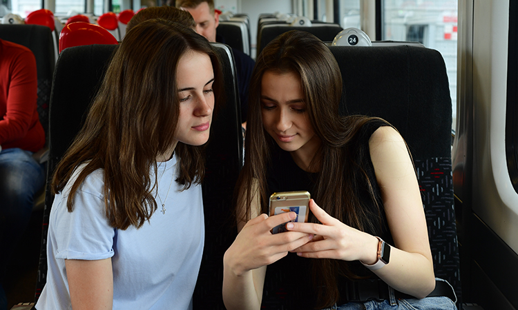 Passengers on train