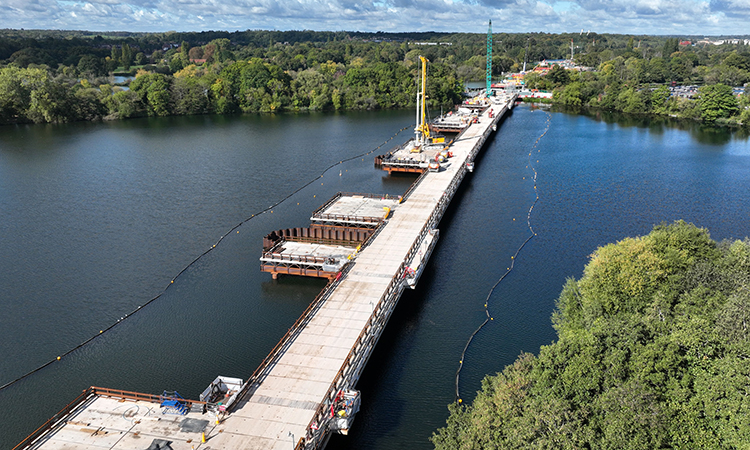 An aerial still of the Colne Valley Viaduct Site.