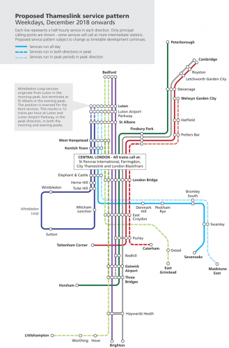 Proposed 2018 Thameslink service pattern