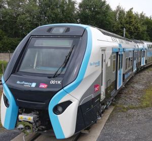 RER NG X'trapolis commuter train in the Centre d'Essais Ferroviaires (CEF), in Petite-Forêt near Valenciennes - France