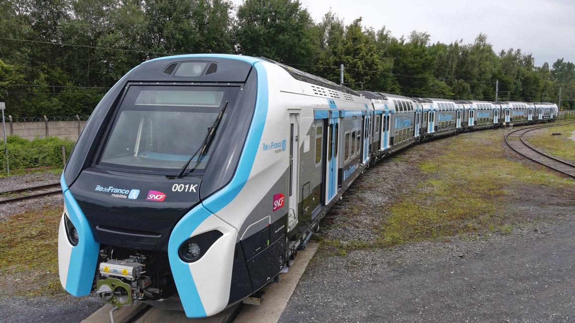 RER NG X'trapolis commuter train in the Centre d'Essais Ferroviaires (CEF), in Petite-Forêt near Valenciennes - France