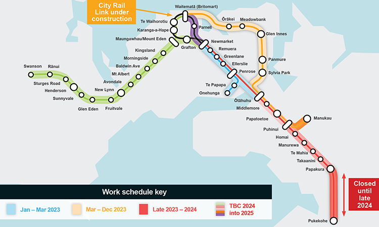 KiwiRail schedule map