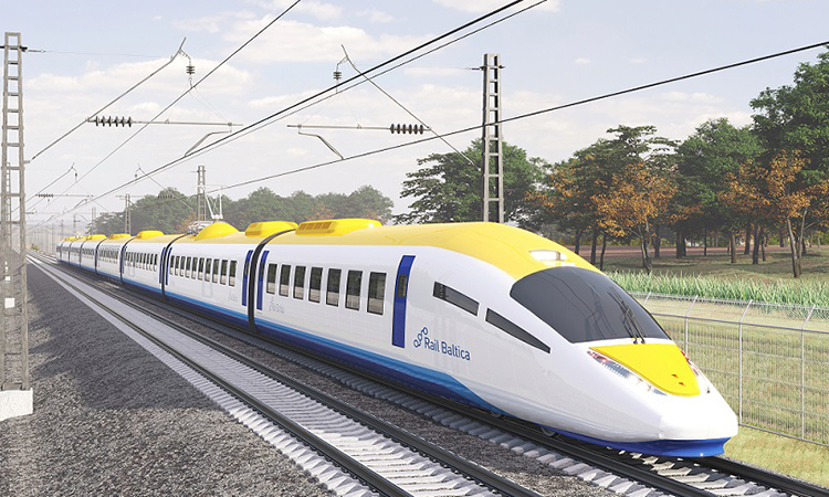 An image concept of an Rail Baltica train