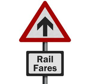 Rail fares rising sign