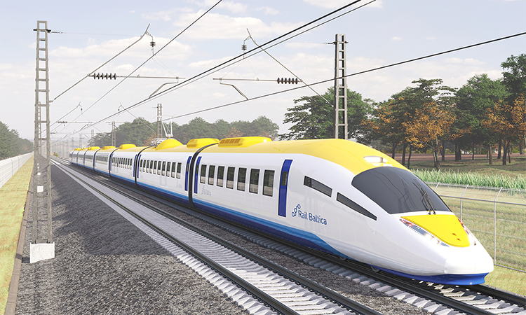 A conceptual image of a Rail Baltica train