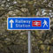 Railway station sign