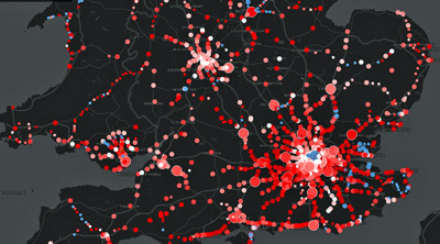 Railway station usage map shows disproportionate growth across the UK