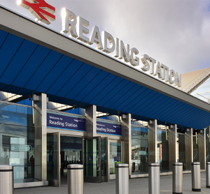 The front of Reading train station where the digital twin project has commenced.