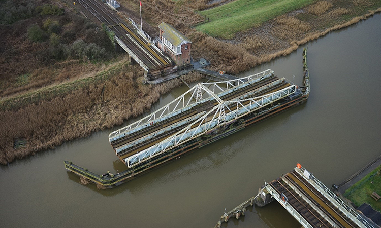 Reedham swing bridge open