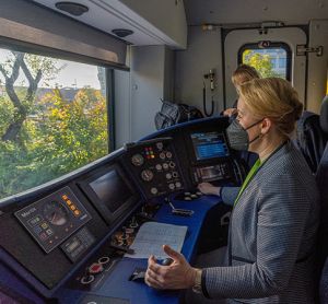 Governing Mayor of Berlin Franziska Giffey in the new Berlin S-Bahn