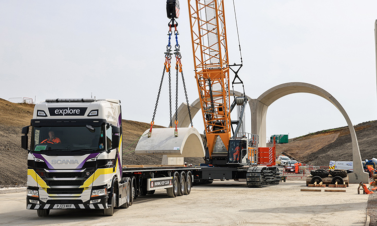 Roof segment being delivered for the Greatworth green tunnel - September 2023