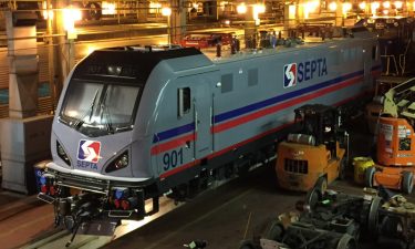 In Pennsylvania, the first of 15 ACS-64 electric locomotives for SEPTA was delivered