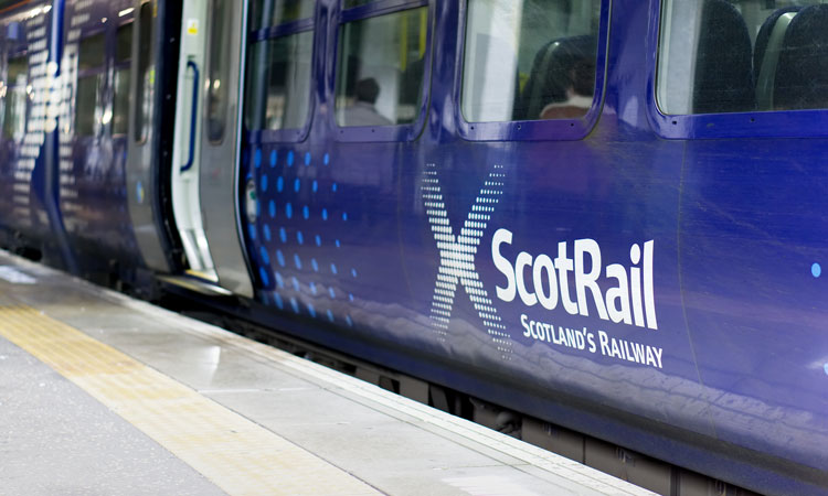 ScotRail logo on a train