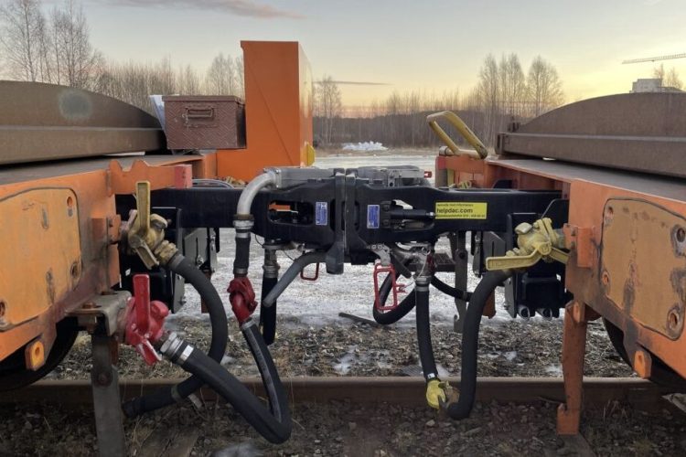 Green Cargo freight train operating on Swedish rail equipped with Digital Automatic Couplers (DAC) during commercial demonstration tests.