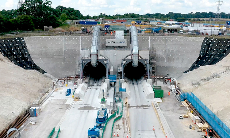 The tunnel openings at South Portal, with both Cecilia and Florence TBMs inside