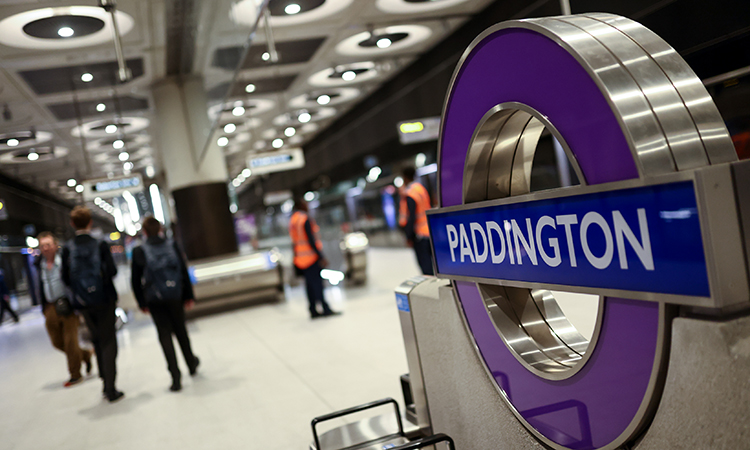 Elizabeth line at Paddington station