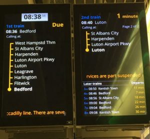 Thameslink information screens
